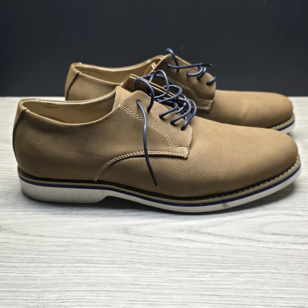 Amali Payson Tan Mens Casual Oxford Shoes Brown Size 10 Dress Shoes